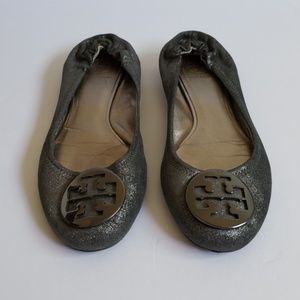 Tory Burch silver flats